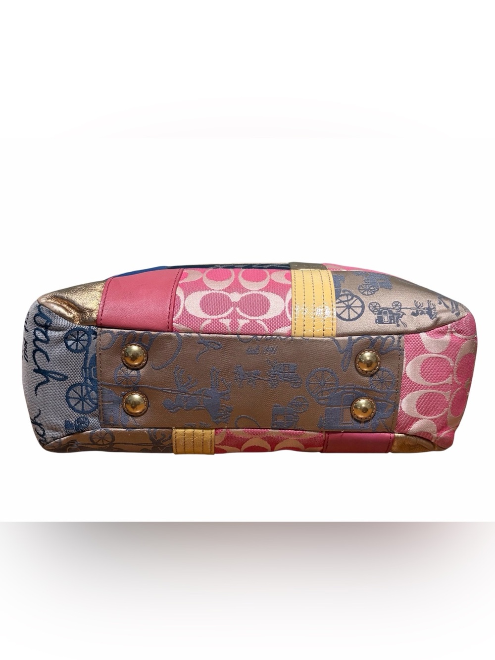 Coach Y2K Patchwork Signature Shoulder Bag Multicolor - Picture 12 of 12